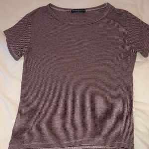 Dark purple and white striped brandy T-shirt